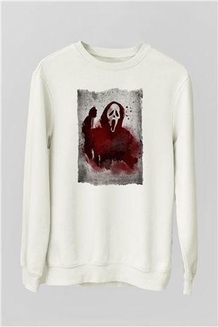 Scream Beyaz Unisex Sweatshirt