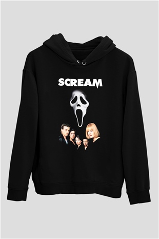 Scream Siyah Unisex Kapşonlu Sweatshirt