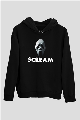 Scream Siyah Unisex Kapşonlu Sweatshirt