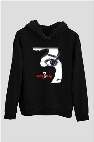 Scream Siyah Unisex Kapşonlu Sweatshirt