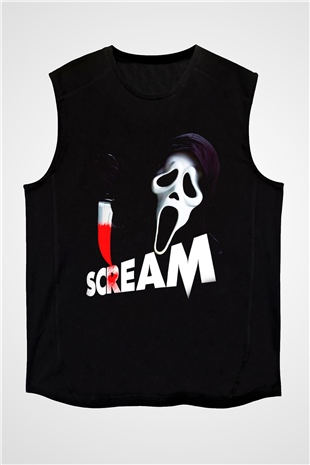 Scream Siyah Unisex Kolsuz Tişört
