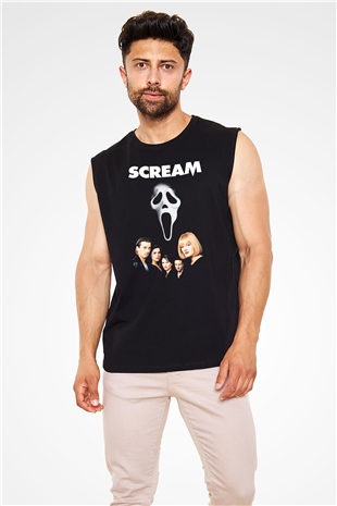 Scream Siyah Unisex Kolsuz Tişört
