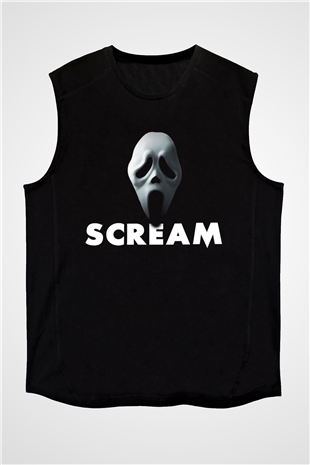Scream Siyah Unisex Kolsuz Tişört