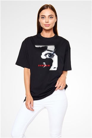 Scream Siyah Unisex Oversize Tişört T-Shirt