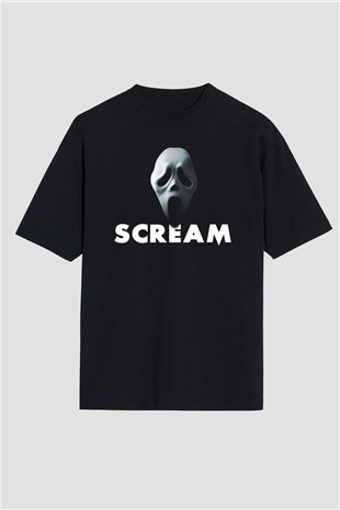 Scream Siyah Unisex Oversize Tişört T-Shirt