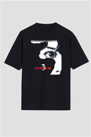 Scream Siyah Unisex Oversize Tişört T-Shirt