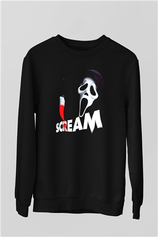 Scream Siyah Unisex Sweatshirt
