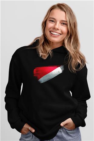 Sealand Prensliği - Principality Sealand Bayrağı Baskılı Unisex Siyah Kapüşonlu Sweatshirt