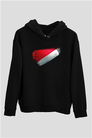 Sealand Prensliği - Principality Sealand Bayrağı Baskılı Unisex Siyah Kapüşonlu Sweatshirt