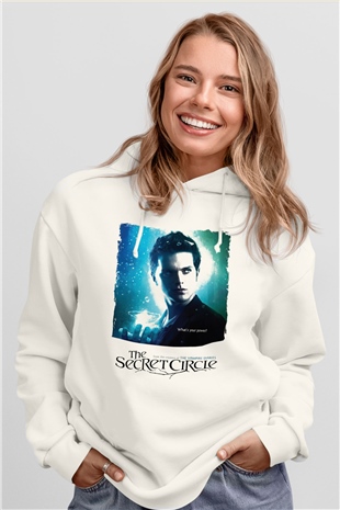 Secret Circle Beyaz Unisex Hoodie