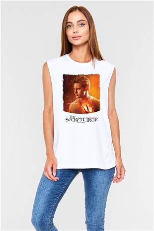 Secret Circle Beyaz Unisex Kolsuz Tişört