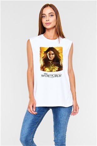 Secret Circle Beyaz Unisex Kolsuz Tişört