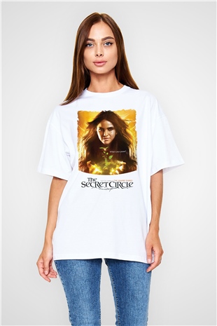 Secret Circle Beyaz Oversize Tişört Oversize T-shirt