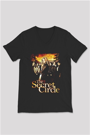 Secret Circle Siyah Unisex V Yaka Tişört
