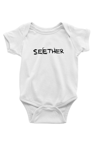 Seether Baskılı Beyaz Unisex Bebek Body - Zıbın