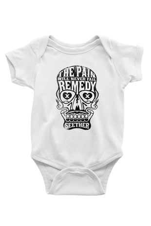 Seether Baskılı Beyaz Unisex Bebek Body - Zıbın