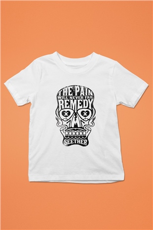 Seether Baskılı Beyaz Unisex Çocuk Tişört