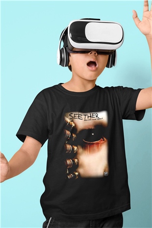 Seether Baskılı Siyah Unisex Çocuk Tişört