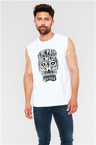 Seether Beyaz Unisex Kolsuz Tişört