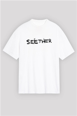 Seether Beyaz Unisex Oversize Tişört T-Shirt