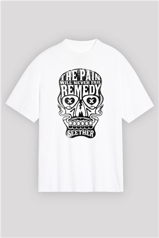 Seether Beyaz Unisex Oversize Tişört T-Shirt