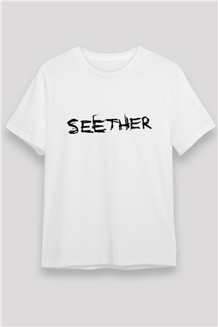 Seether Beyaz Unisex Tişört T-Shirt - TişörtFabrikası