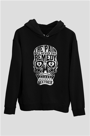 Seether Siyah Unisex Kapşonlu Sweatshirt