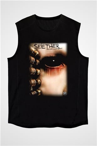 Seether Siyah Unisex Kolsuz Tişört