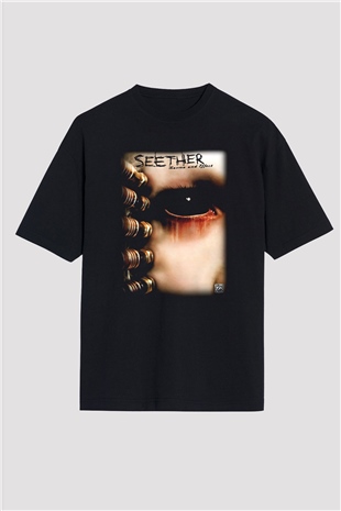 Seether Siyah Unisex Oversize Tişört T-Shirt