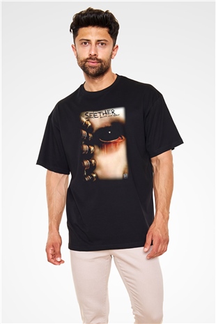 Seether Siyah Unisex Oversize Tişört T-Shirt