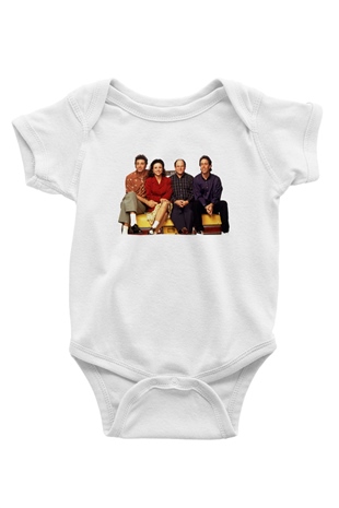 Seinfeld Baskılı Beyaz Unisex Bebek Body - Zıbın