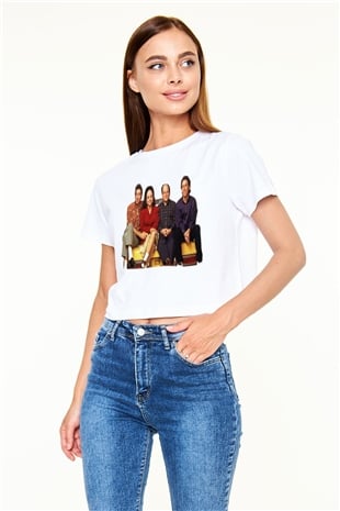 Seinfeld Beyaz Croptop Tişört