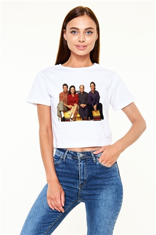 Seinfeld Beyaz Croptop Tişört