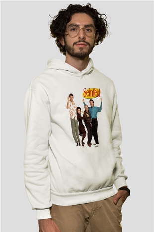 Seinfeld Beyaz Unisex Kapşonlu Sweatshirt