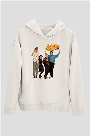Seinfeld Beyaz Unisex Kapşonlu Sweatshirt