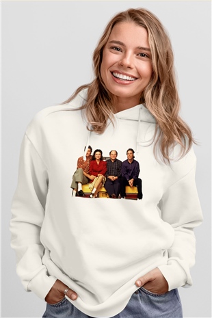 Seinfeld Beyaz Unisex Kapşonlu Sweatshirt