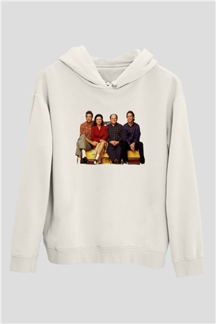 Seinfeld Beyaz Unisex Kapşonlu Sweatshirt