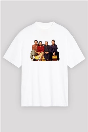 Seinfeld Beyaz Unisex Oversize Tişört T-Shirt