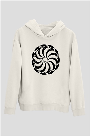 Şekil Beyaz Unisex Kapşonlu Sweatshirt