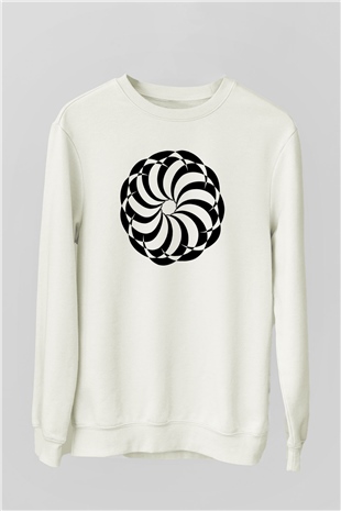 Şekil Beyaz Unisex Sweatshirt