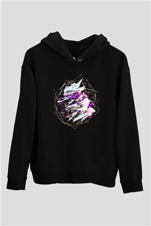 Şekil Siyah Unisex Hoodie