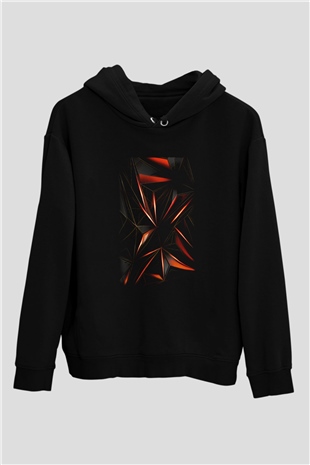 Şekil Siyah Unisex Hoodie