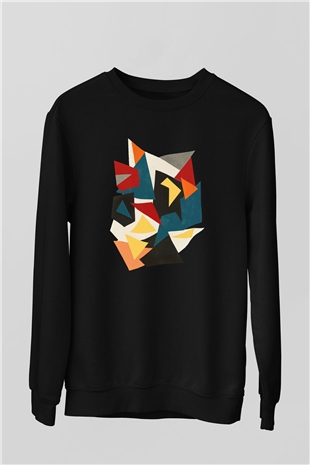 Şekil Siyah Unisex Sweatshirt