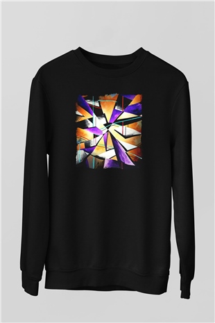 Şekil Siyah Unisex Sweatshirt
