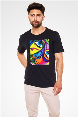 Şekil Siyah Unisex Tişört T-Shirt - TişörtFabrikası