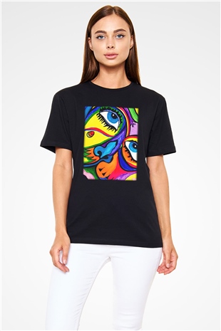 Şekil Siyah Unisex Tişört T-Shirt - TişörtFabrikası