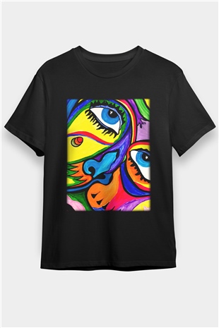 Şekil Siyah Unisex Tişört T-Shirt - TişörtFabrikası