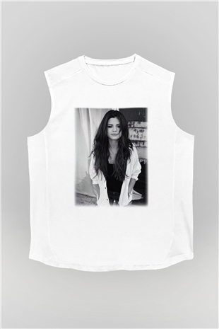 Selena Gomez Beyaz Unisex Kolsuz Tişört