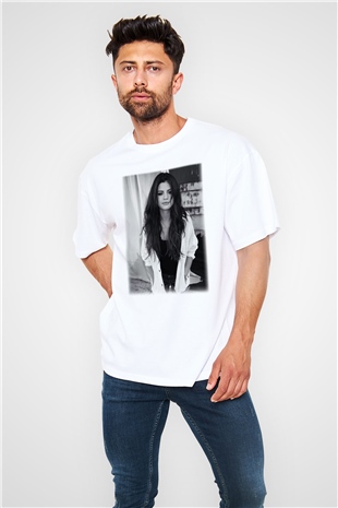 Selena Gomez Beyaz Unisex Oversize Tişört T-Shirt