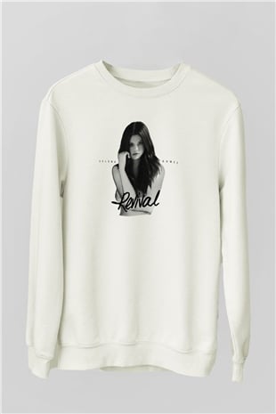 Selena Gomez Beyaz Unisex Sweatshirt